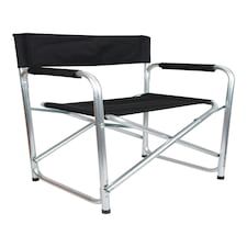 Mountain Warehouse Directors Folding Chair Lightweight Camping Outdoor Furniture Black