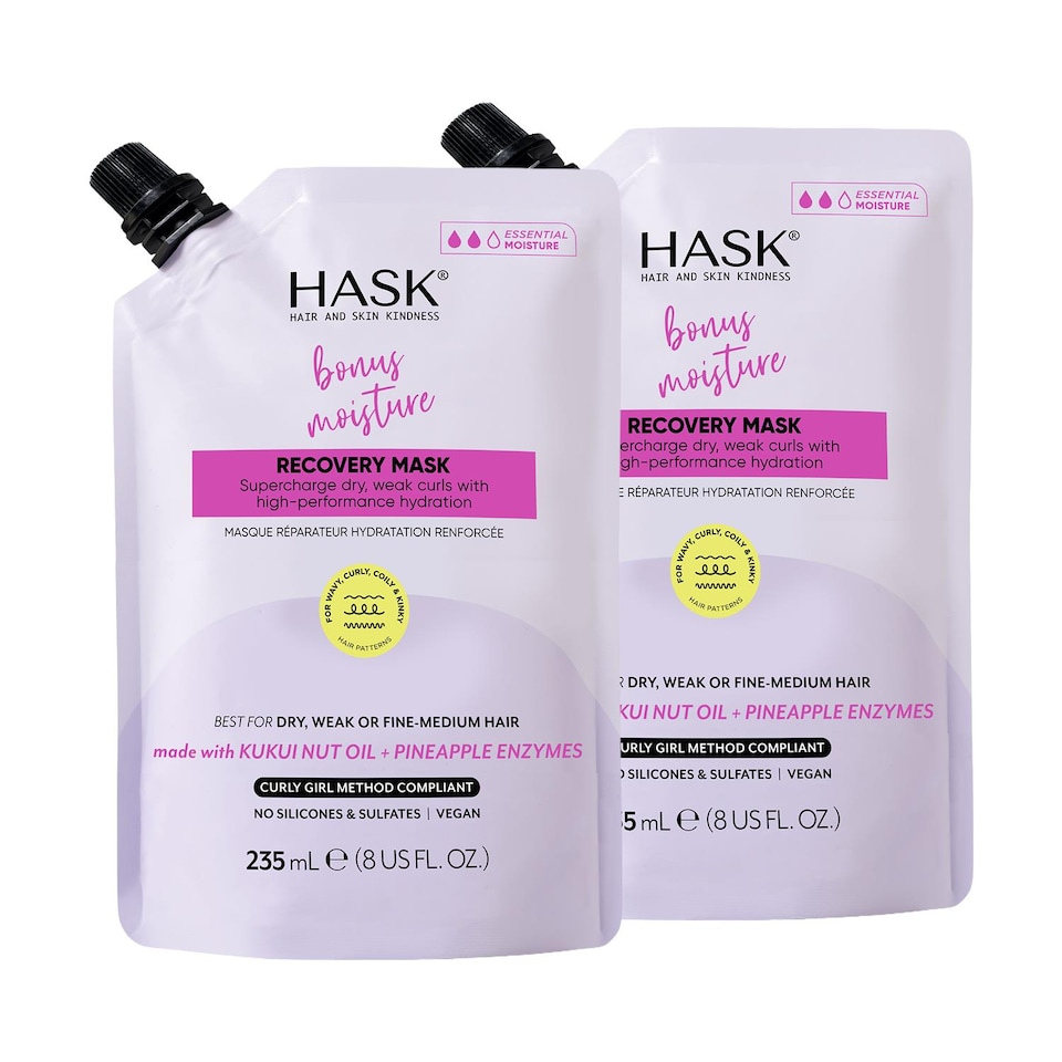 image 1 of Hask Texture Solutions Bonus Moisture Recovery Mask -Deep Hydration, 2 Pack