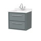 image 1 of Balterley Rectangular Bathroom Wall Hung 2 Drawer Vanity with Marble Worktop Wash Basin | Grey | Monument Grey | 617 x 620 x 470mm