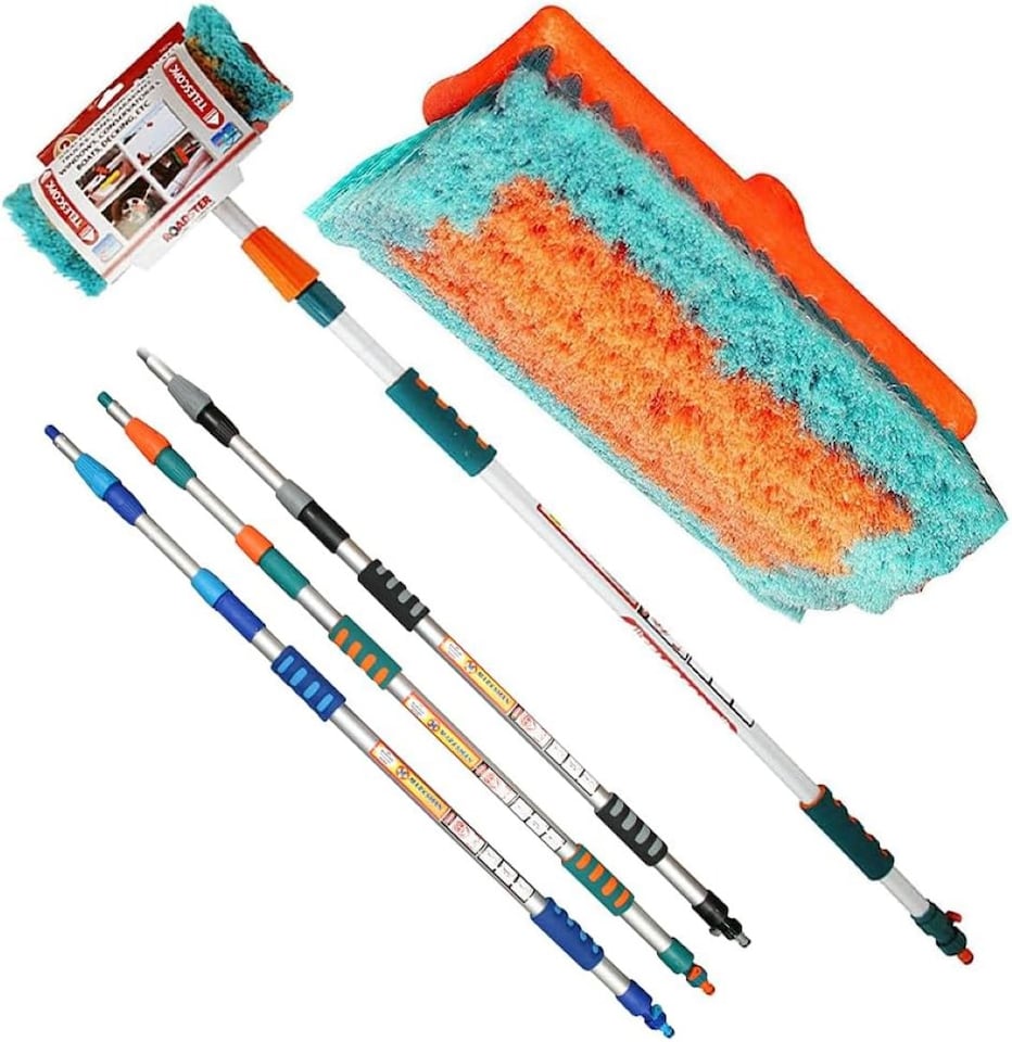 image 1 of 3m 9ft Aluminium Telescopic Water Brush Fed Window Cleaner Home Car Diy