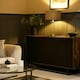image 2 of ValueLights Clear Tube and Brushed Chrome Metal Bedside Table Lamp with a Grey Velvet Shade - LED Bulb Included