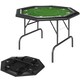 image 1 of SPORTNOW 8 Player Foldable Poker Table with Cup Holders, Green 