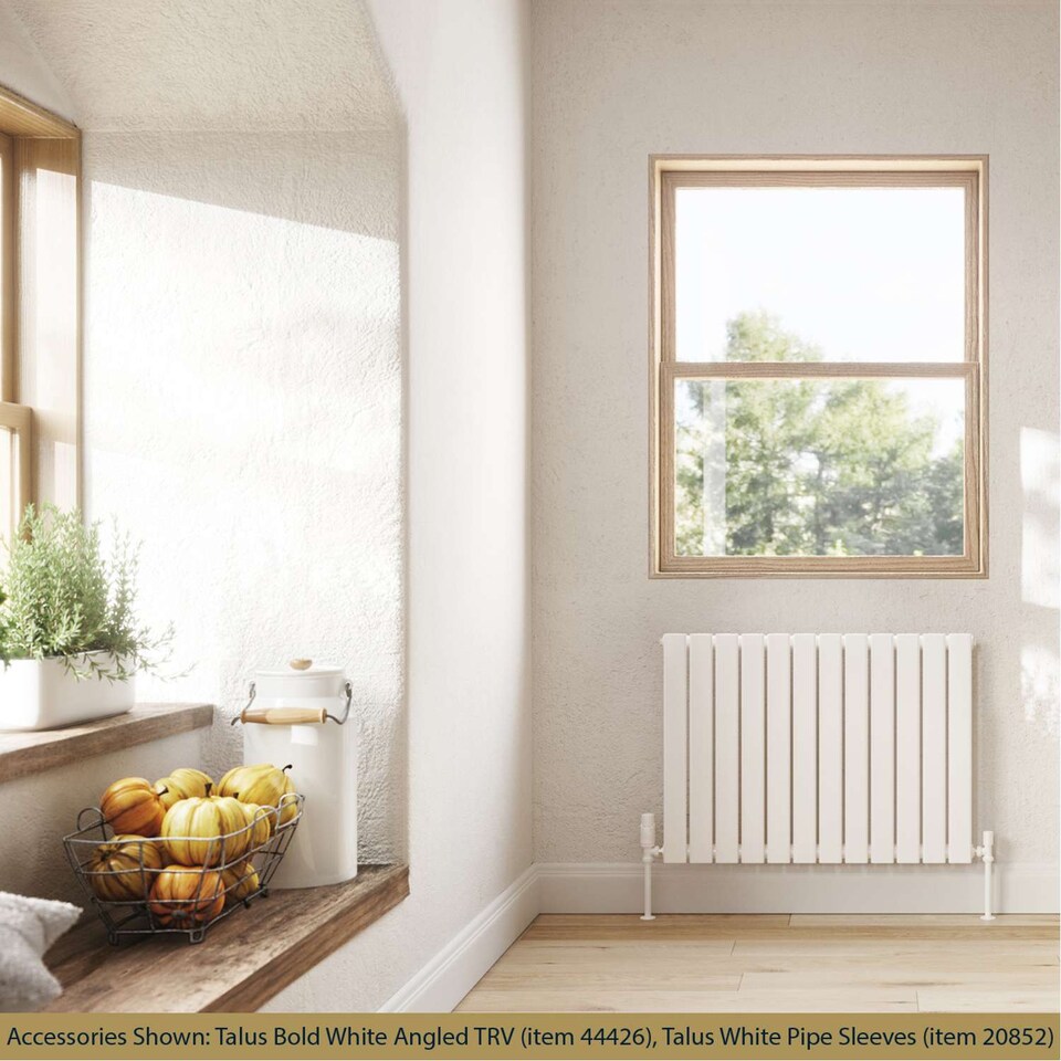 image 1 of Typhoon Horizontal Single Panel Heated Bathroom Radiator - White - (H) 600mm x (W) 816mm