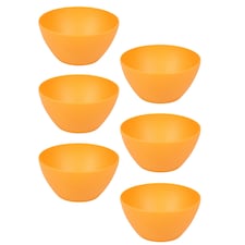 6x Small Plastic Bowls | Orange | 1