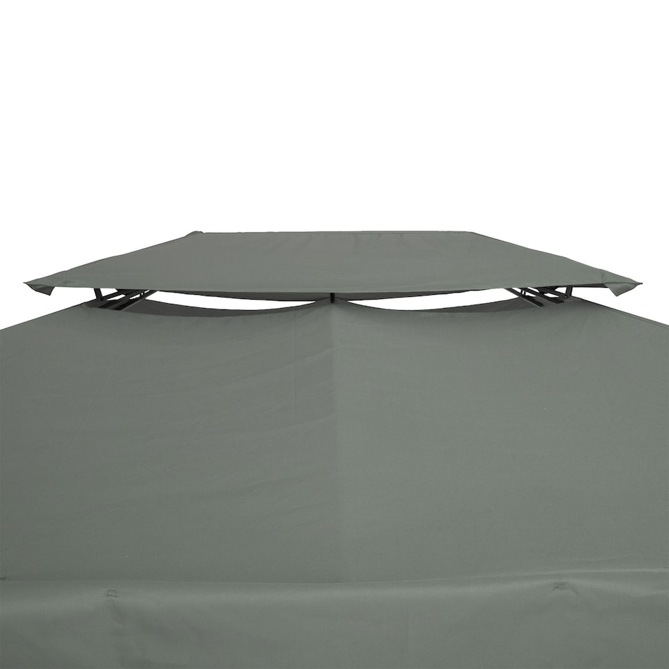 image 1 of Outsunny 3x4m Gazebo Canopy Replacement Cover, 2 Tier Top Roof UV Cover Garden Patio Outdoor Sun Awning Shelters, Dark Grey TOP COVER ONLY