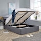 image 1 of Ottoman End Lift Storage Bed King Hopsack Fabric Bed Frame Gas Lift Furniture