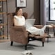 image 6 of HOMCOM Manual Reclining Armchair Recliner with Footrest Brown Brown