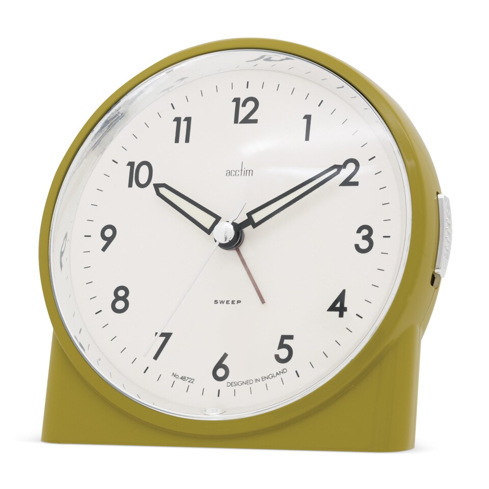 image 1 of Acctim Arlo Non-Ticking Sweep Luminous Tipped Hands Analogue Backlight Alarm Clock