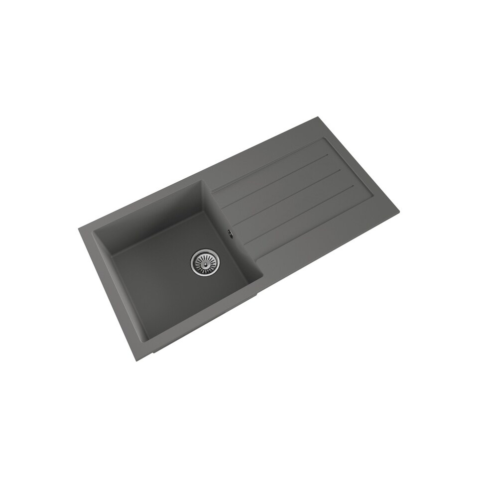 image 1 of Balterley 100cm Kitchen Single Bowl Composite Inset Sink with Overflow & Reversible Drainer