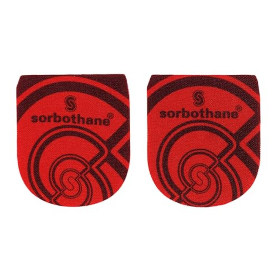 image 1 of Sorbothane Unisex Heel, Boots, Runners, Walkers, Shock Absorbing Shoe Insert, Heel Pads For Football Boots Runners And Walkers, Size UK 3-5, Small, Red
