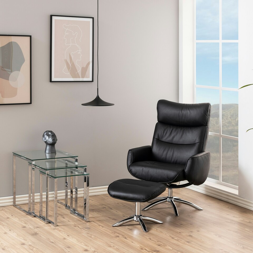 image 1 of Katrine Nest of Tables with Glass Top Set of 3