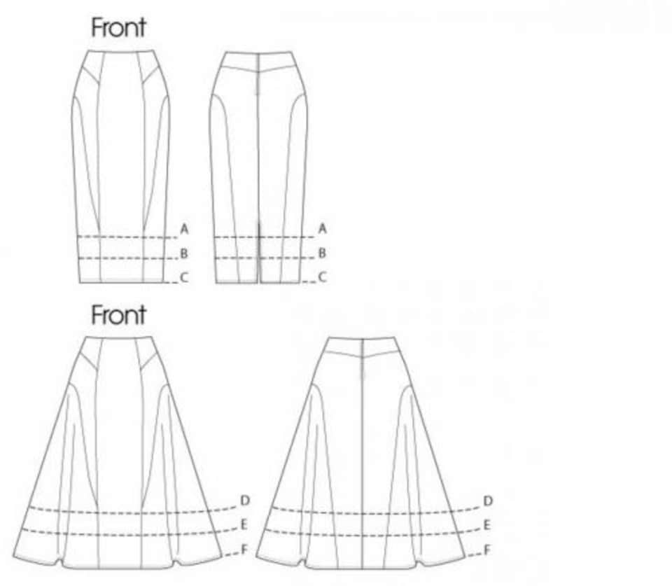 image 1 of Vogue 8750 Paper Sewing Pattern – Women’s Skirt, UK Sizes 6–8–10–12, Easy