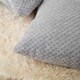 image 3 of OHS 2 x Soft Waffle Textured Fleece Cushion Covers, 45x45cm - Silver