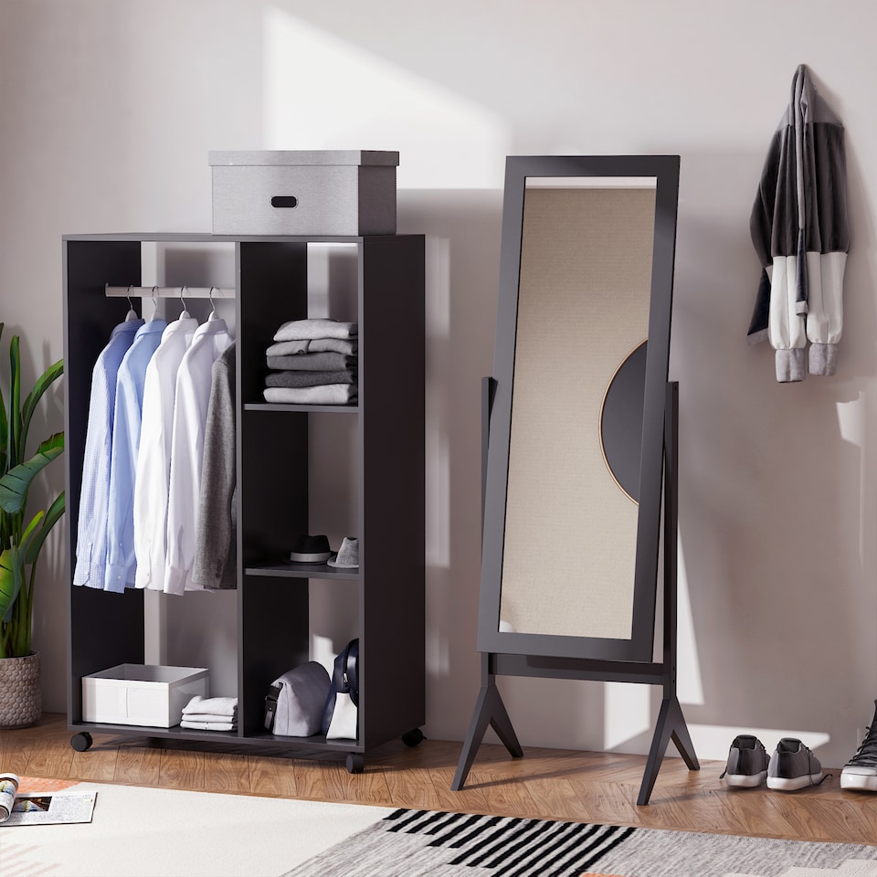 image 1 of HOMCOM Full Length Mirror, Freestanding Adjustable Angle Dressing Mirror for Bedroom, Living Room, 148  47 cm, Brown