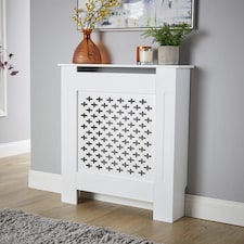 Small Radiator Cover MDF Wooden Home Decorative Modern Design | White