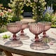 image 1 of Set of 4 Vintage Pink Glass Trifle Bowl Christmas Dessert Bowls Wedding Decorations Ideas H10 x Dia12cm | Pink | Pink | Medium | 4