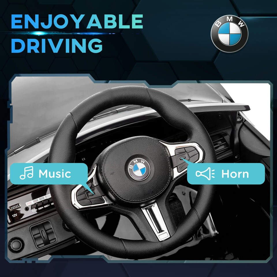image 1 of AIYAPLAY 12V BMW M4 Licensed Kids Electric Car w/ Remote, Suspension, Black