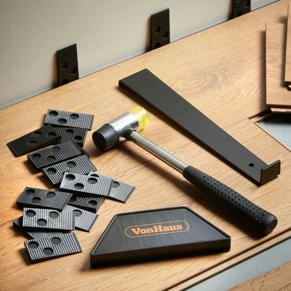 image 1 of VonHaus Laminate Flooring Tool Kit with 30 Laminate Floor Spacers