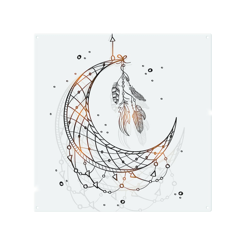 image 1 of Dream Catcher With Crescent Moon Splash Back | White