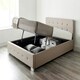image 4 of End Lift Ottoman Storage Bed King Size, Beige Linen