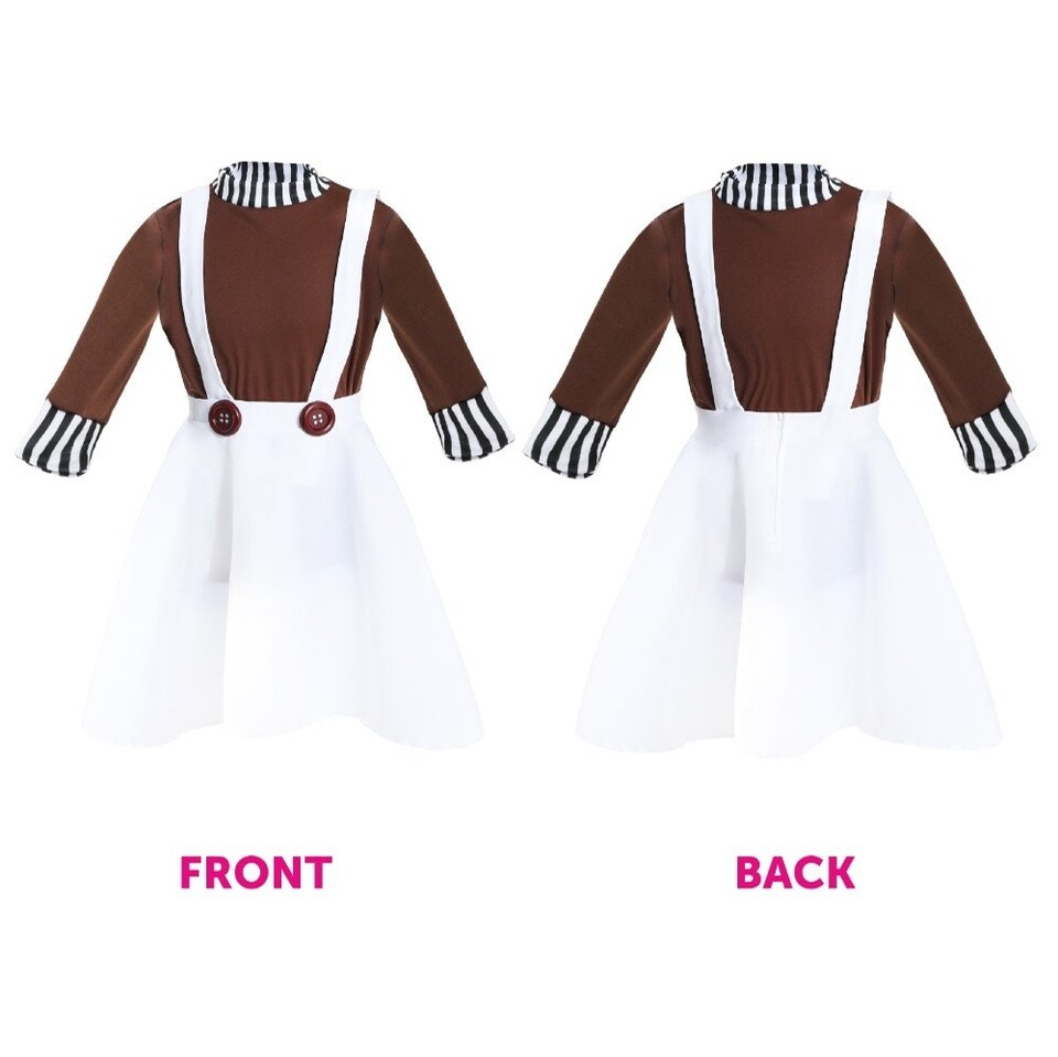 image 1 of Factory Worker Costume - Wig, Gloves, Tights & Face Paint | Brown | M