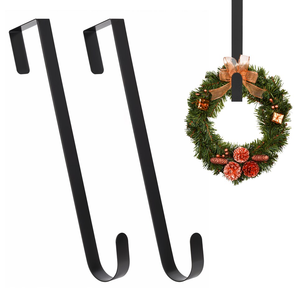 image 1 of Trimming Shop 12.5 Inch Strong Metal Wreath Door Hangers - Pack of 2
