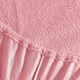image 4 of OHS Soft Warm Thermal Teddy Fleece 25cm Deep Fitted Bed Sheet, Double - Pink