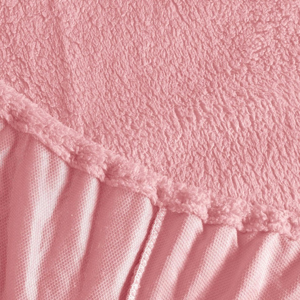 image 1 of OHS Soft Warm Thermal Teddy Fleece 25cm Deep Fitted Bed Sheet, Double - Pink