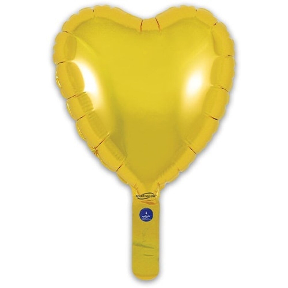 Gold Heart Air Fill Foil Balloon 23cm / 9 in - Pack of 5