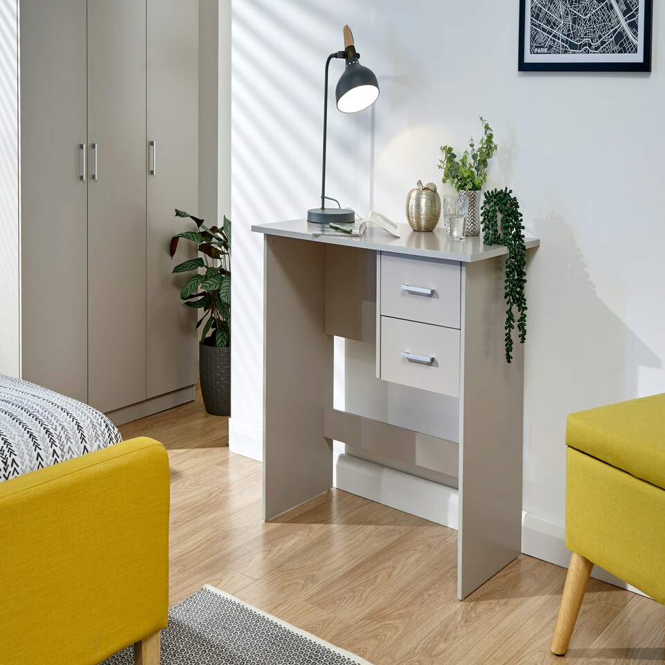 image 1 of GFW Panama 2 Drawer Desk - Grey