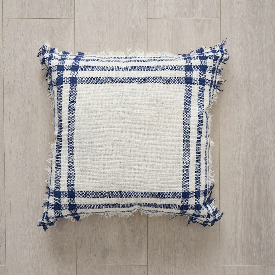 image 1 of BHS Tula Check Cushion, Navy