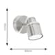 image 4 of ValueLights Benton Brushed Chrome Plug In Wall Light & Bulb | Chrome
