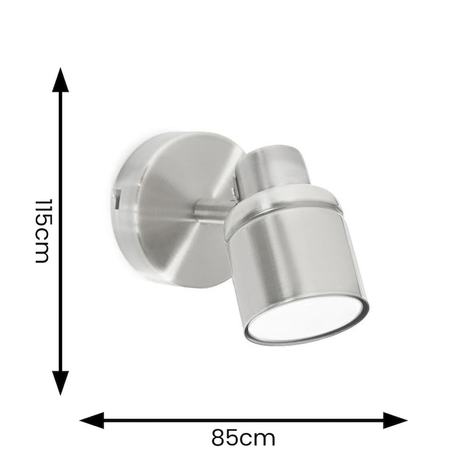 image 1 of ValueLights Benton Brushed Chrome Plug In Wall Light & Bulb | Chrome