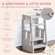 image 6 of HOMCOM Kids Step Stool, Adjustable Standing Platform, Toddler Kitchen Stool Grey
