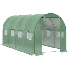 Outsunny 4 x 2M Polytunnel Walk-in Garden Greenhouse with Zip Door and Windows