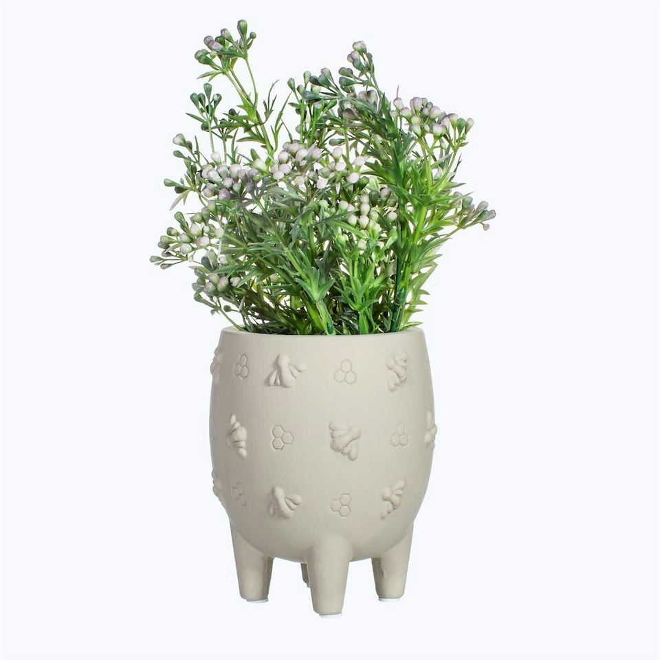 image 1 of Sass & Belle Planter Legged Cement Planter Bees