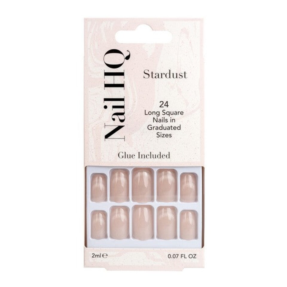 image 1 of Nail HQ Square Stardust Nails Milky Pink Cat Eye Medium 24 Pieces | Pink | Milky Pink | Medium