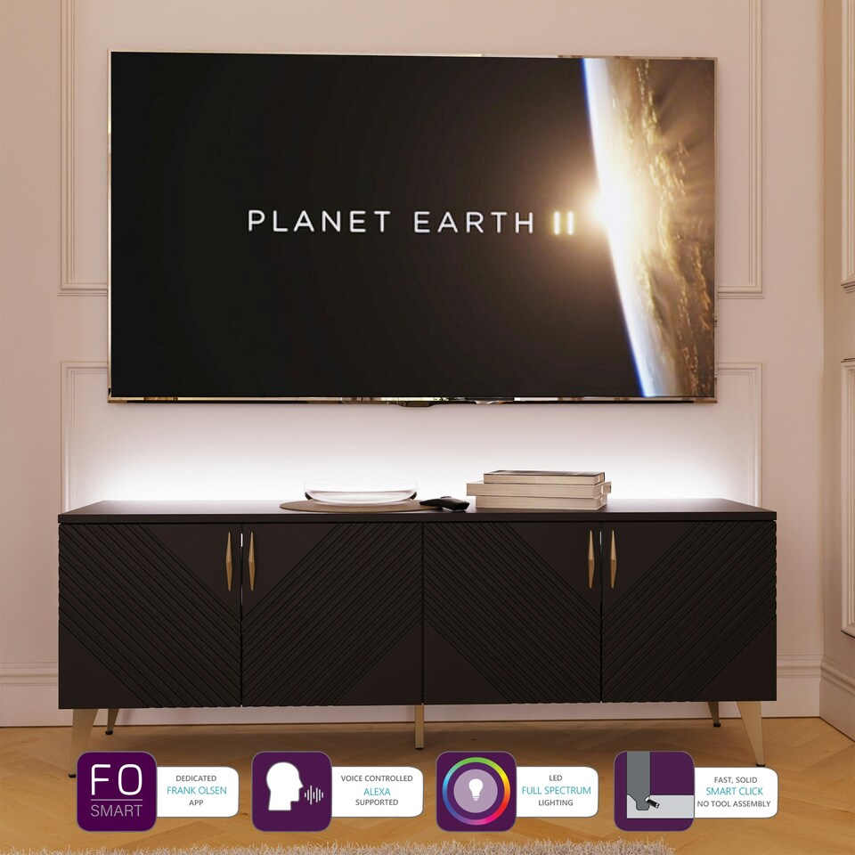 image 1 of Frank Olsen Ava 1500 Tv Cabinet Black | Black