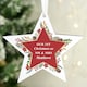 image 3 of Personalised Christmas Wreath Wooden Star Decoration