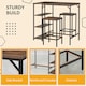 image 5 of HOMCOM Industrial Bar Height Dining Table Set With 2 Stools & Side Shelf, 3 Pieces Coffee Table for Dining Room, Kitchen, Dinette