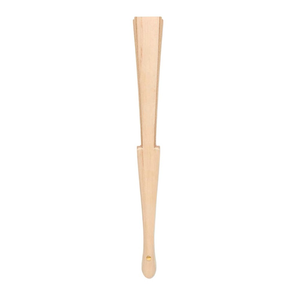 image 1 of MidOcean Fanny Cork Manual Wood Handheld Fan - Beige - One Size