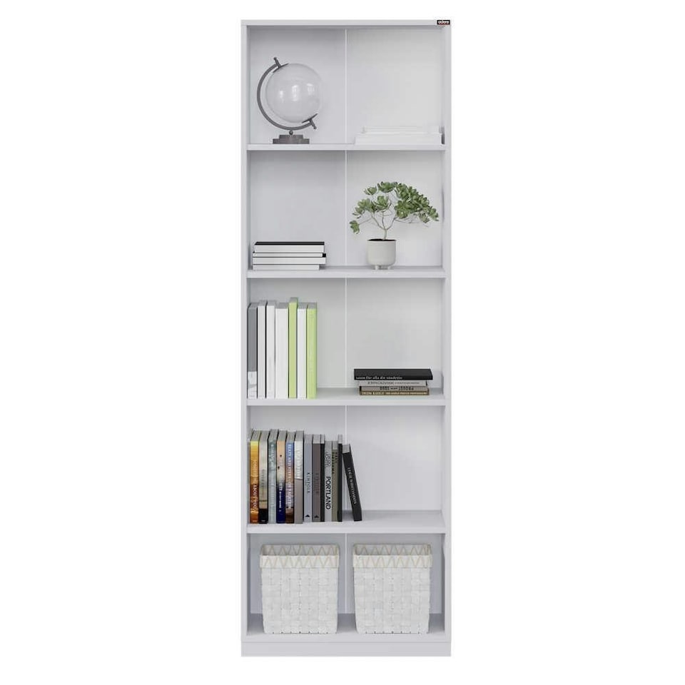 image 1 of Adore Matt White 5 Tier Bookcase Shelving Unit White