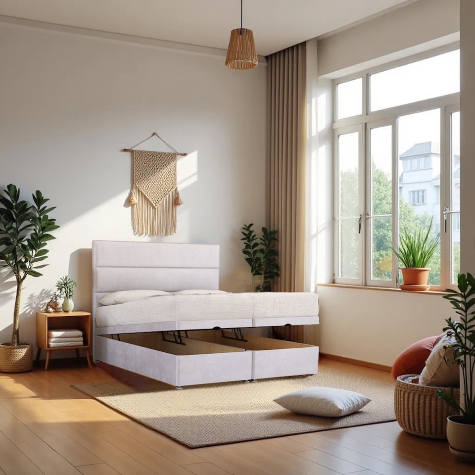 image 1 of York End Opening Ottoman & Orthopaedic Mattress + 24" Headboard