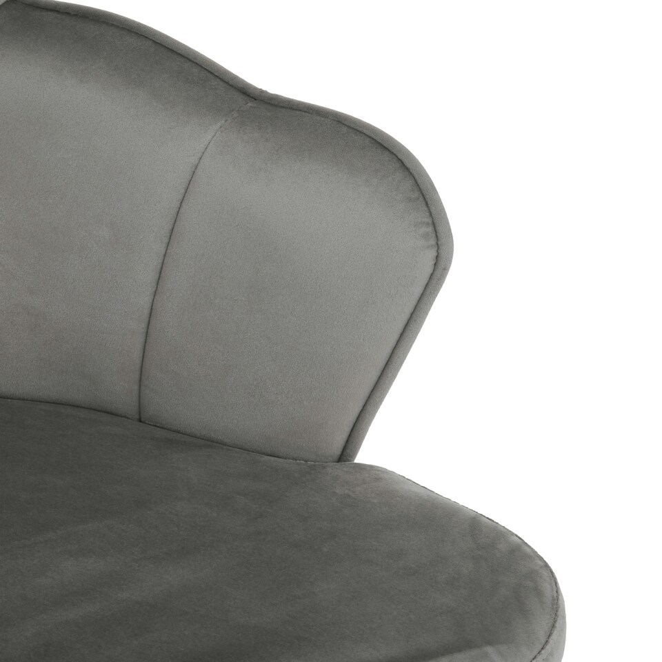 image 1 of Interiors by Premier Grey Velvet Dining Chair, Durable & Adjustable Velvet Office Chair, Backrest Grey Accent Chair with Chrome Legs