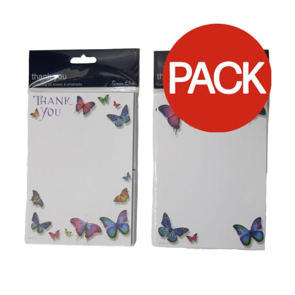 Simon Elvin Paper Thank You Card (Pack of 20) - White/Multicoloured - One Size