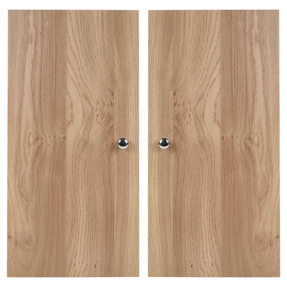 image 1 of 2-Pcs Wooden Cabinet Doors Replacement - Furniture Cupboard Unit | Brown | 1