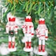image 4 of 13cm Wooden Nutcrackers Figures Christmas Ornament 5Pcs Set Red,White