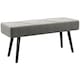 image 1 of HOMCOM End of Bed Bench with X-Shape Design and Steel Legs, Upholstered Hallway Bench for Bedroom, Grey