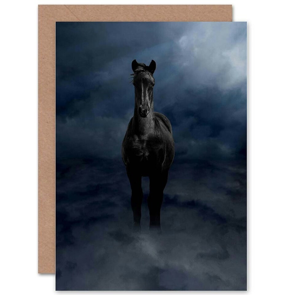 image 1 of Misty Morning Standing Horse Art Blank Just to Say Card