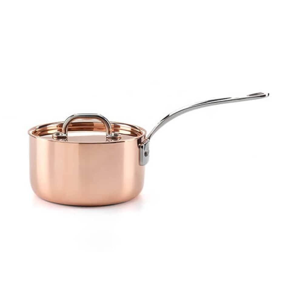 image 1 of Samuel Groves Copper Induction 16cm Saucepan with Lid